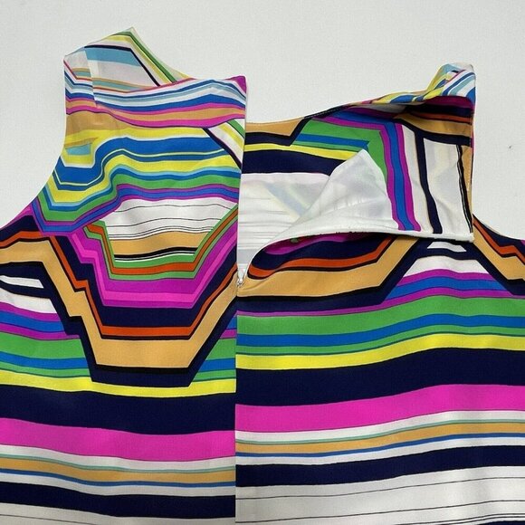 Amanda Uprichard Silk Blouse Sleeveless Women Size P Petite Colorful Rainbow Art - Picture 7 of 11